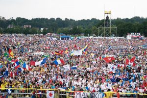 Nationalities from all over the world were in attendance at the opening Mass of World Youth Day. (Photo by Stanislaw Wasiutynski/World Youth Day Krakow 2016 via Flickr)